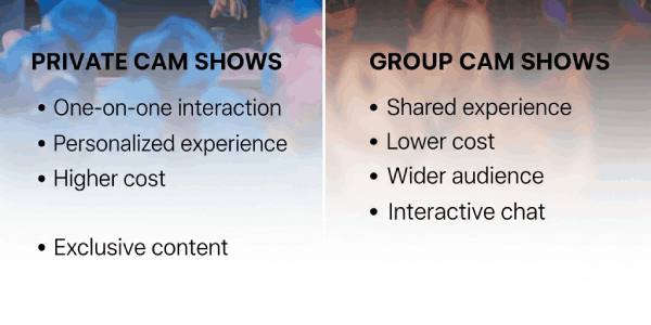 Private Cam vs Group Cam Shows